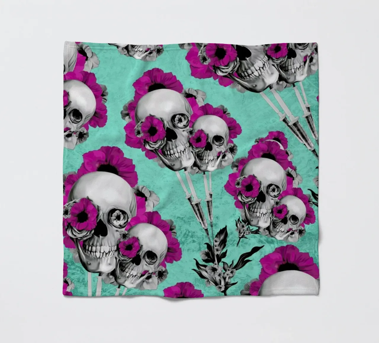 Skulls and Poppies Pattern coperta in pile da Kristy Patterson