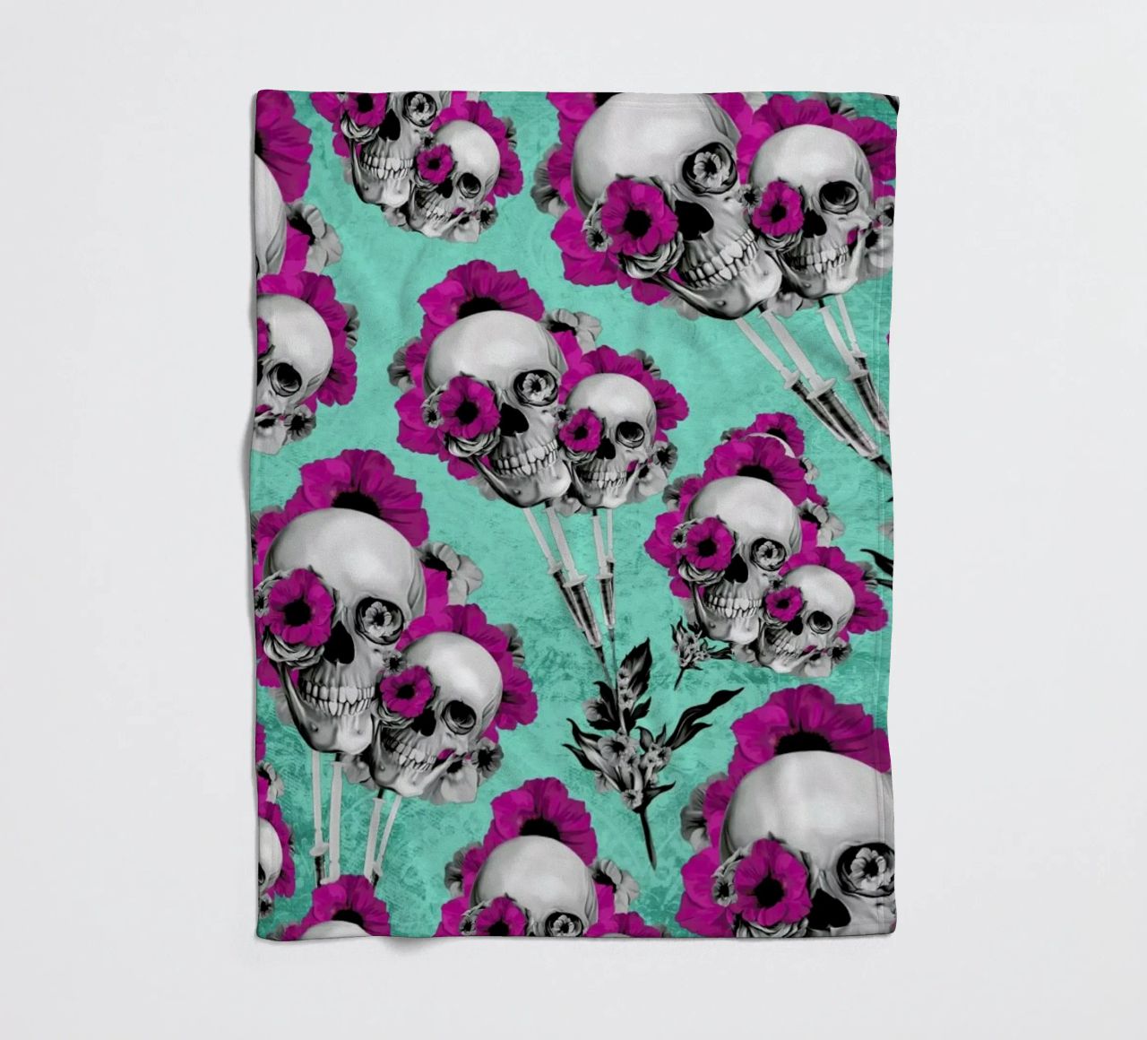 Skulls and Poppies Pattern coperta in pile da Kristy Patterson