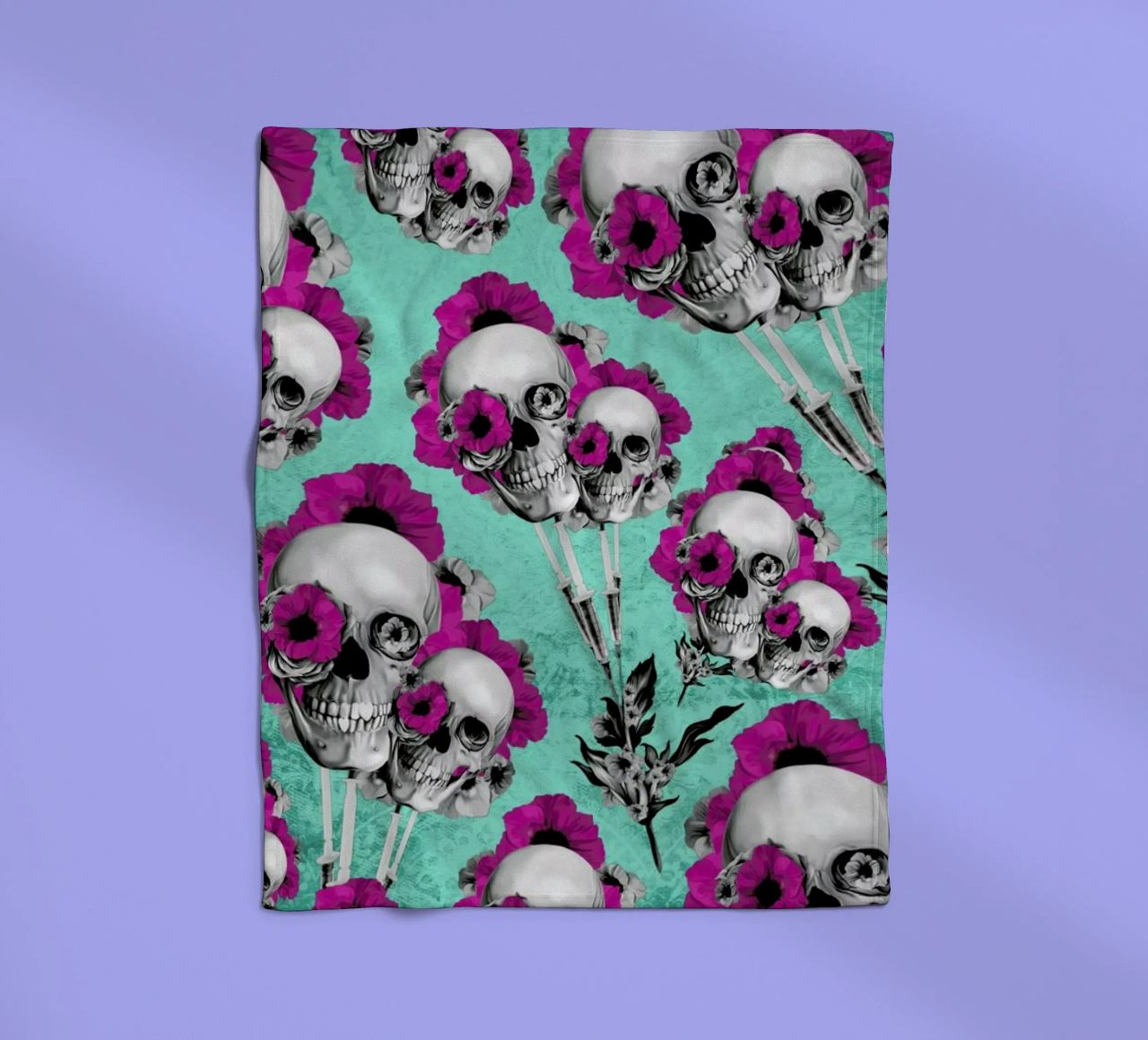 Skulls and Poppies Pattern coperta in pile da Kristy Patterson