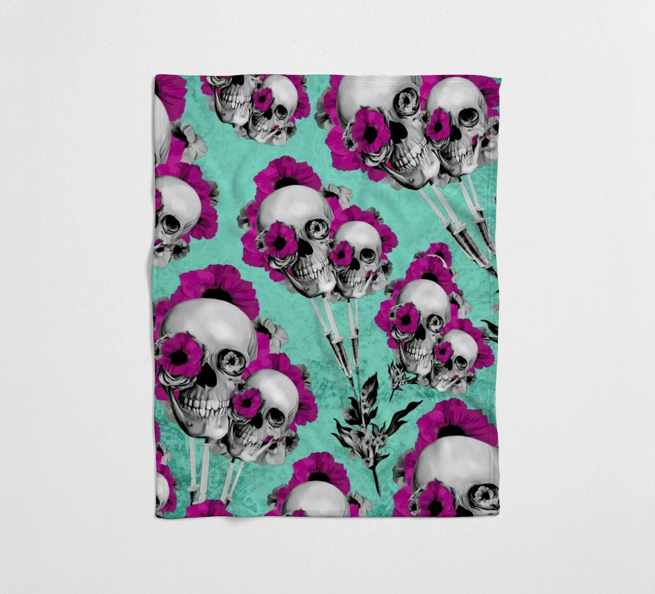 Skulls and Poppies Pattern coperta in pile da Kristy Patterson