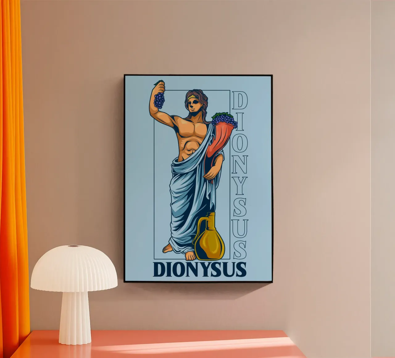 DIONYSUS with wine and cornucopia plexiglass da pixelbull - medieval art and more