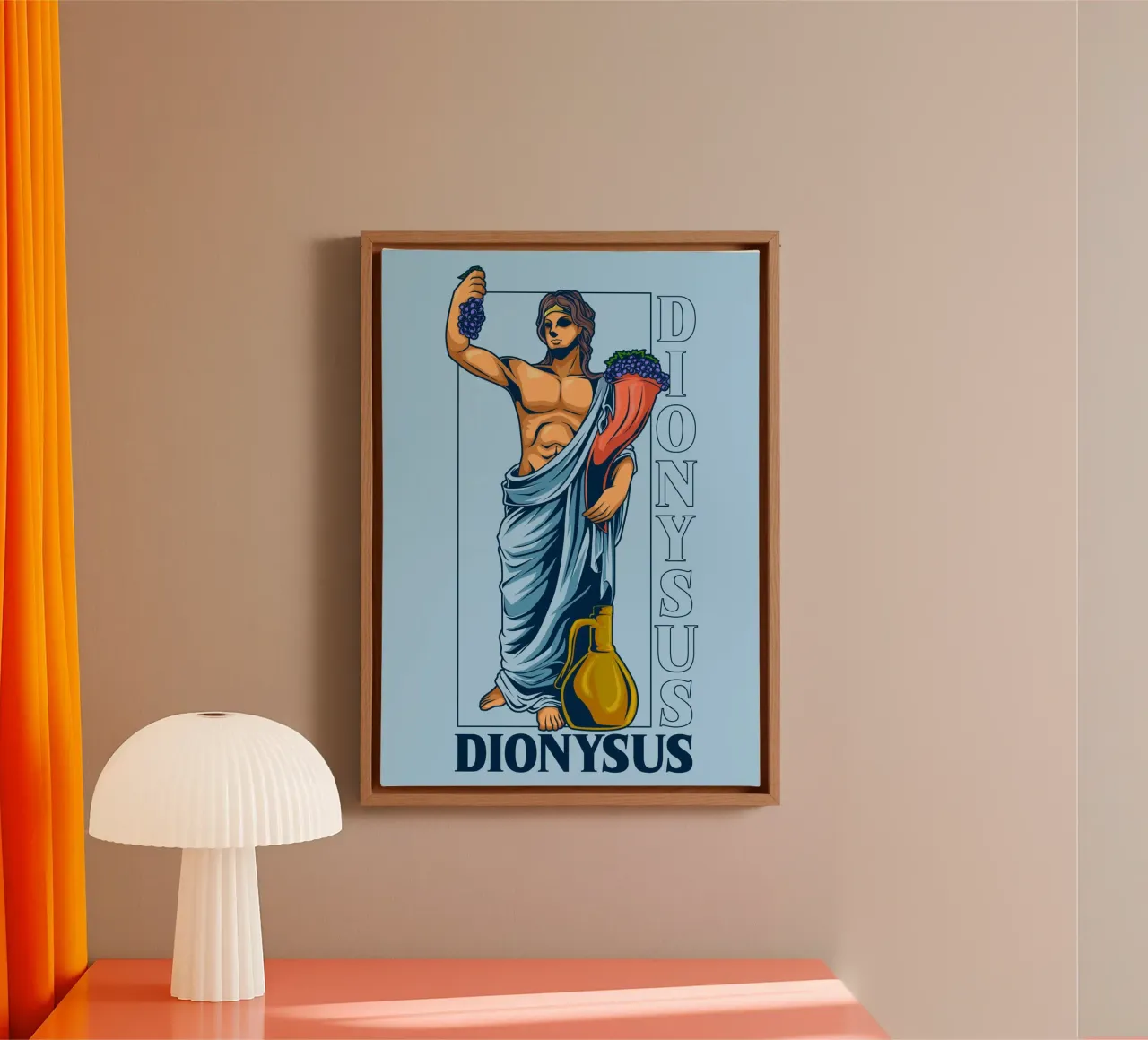 DIONYSUS with wine and cornucopia canvas by pixelbull - medieval art and more
