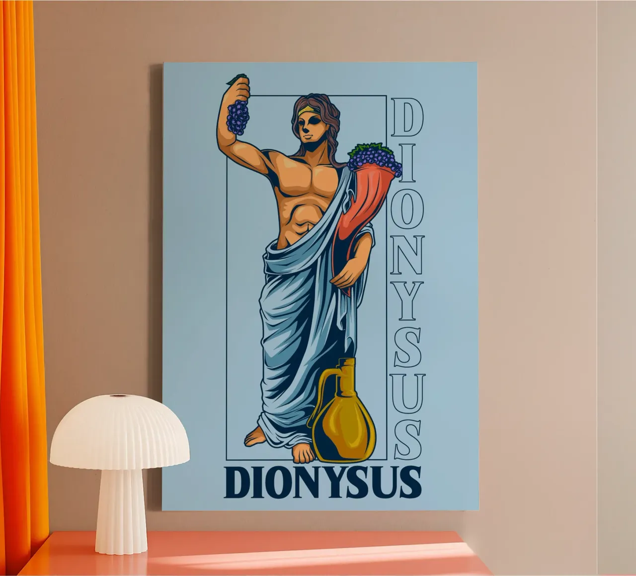 DIONYSUS with wine and cornucopia canvas by pixelbull - medieval art and more