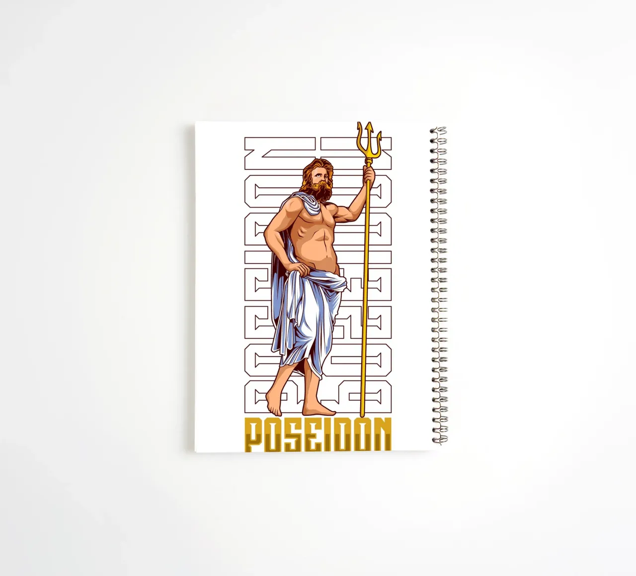 POSEIDON with trident spiral notebook by pixelbull - medieval art and more