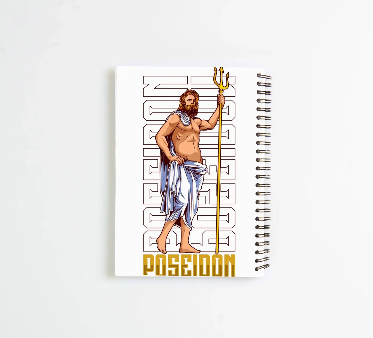 POSEIDON with trident spiral notebook by pixelbull - medieval art and more