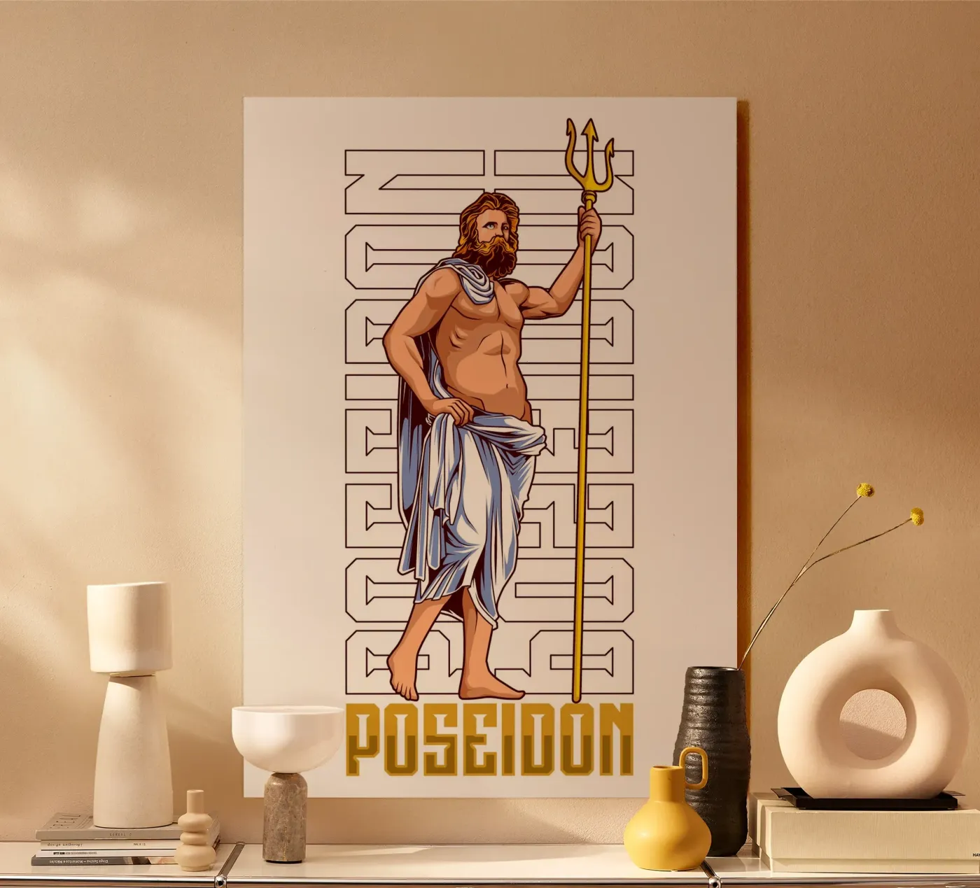 POSEIDON avec trident plexiglas de pixelbull - medieval art and more