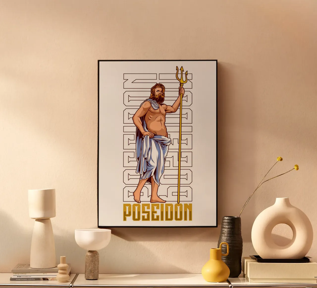 POSEIDON con tridente alluminio dibond da pixelbull - medieval art and more
