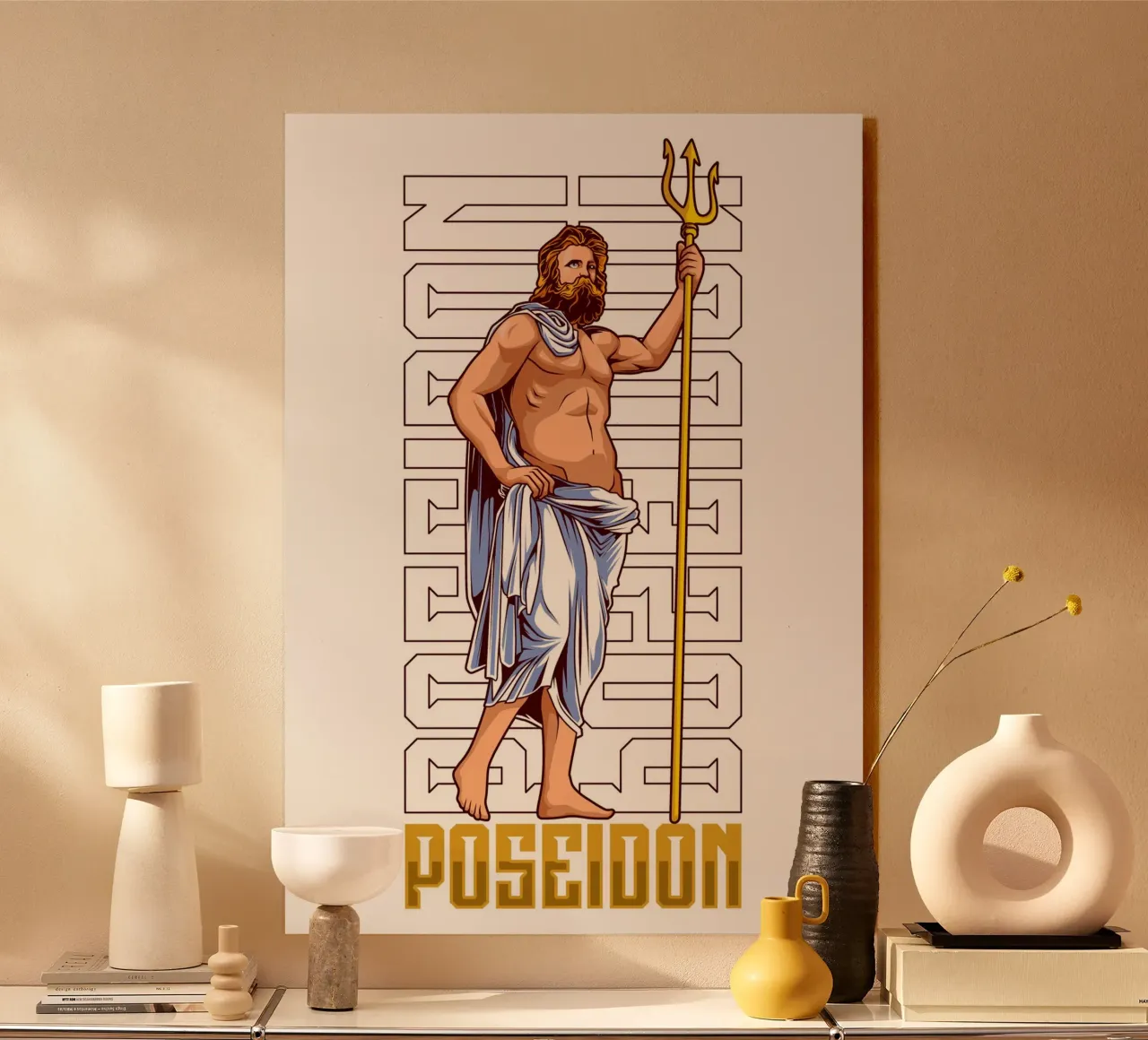 POSEIDON con tridente alluminio dibond da pixelbull - medieval art and more