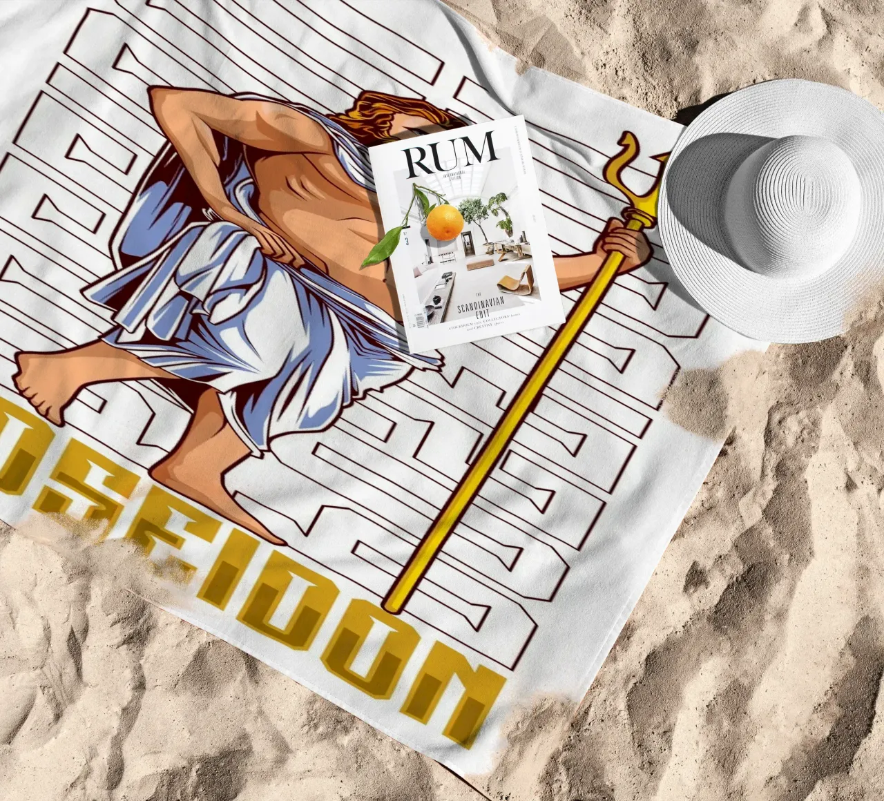 POSEIDON con tridente telo mare da pixelbull - medieval art and more