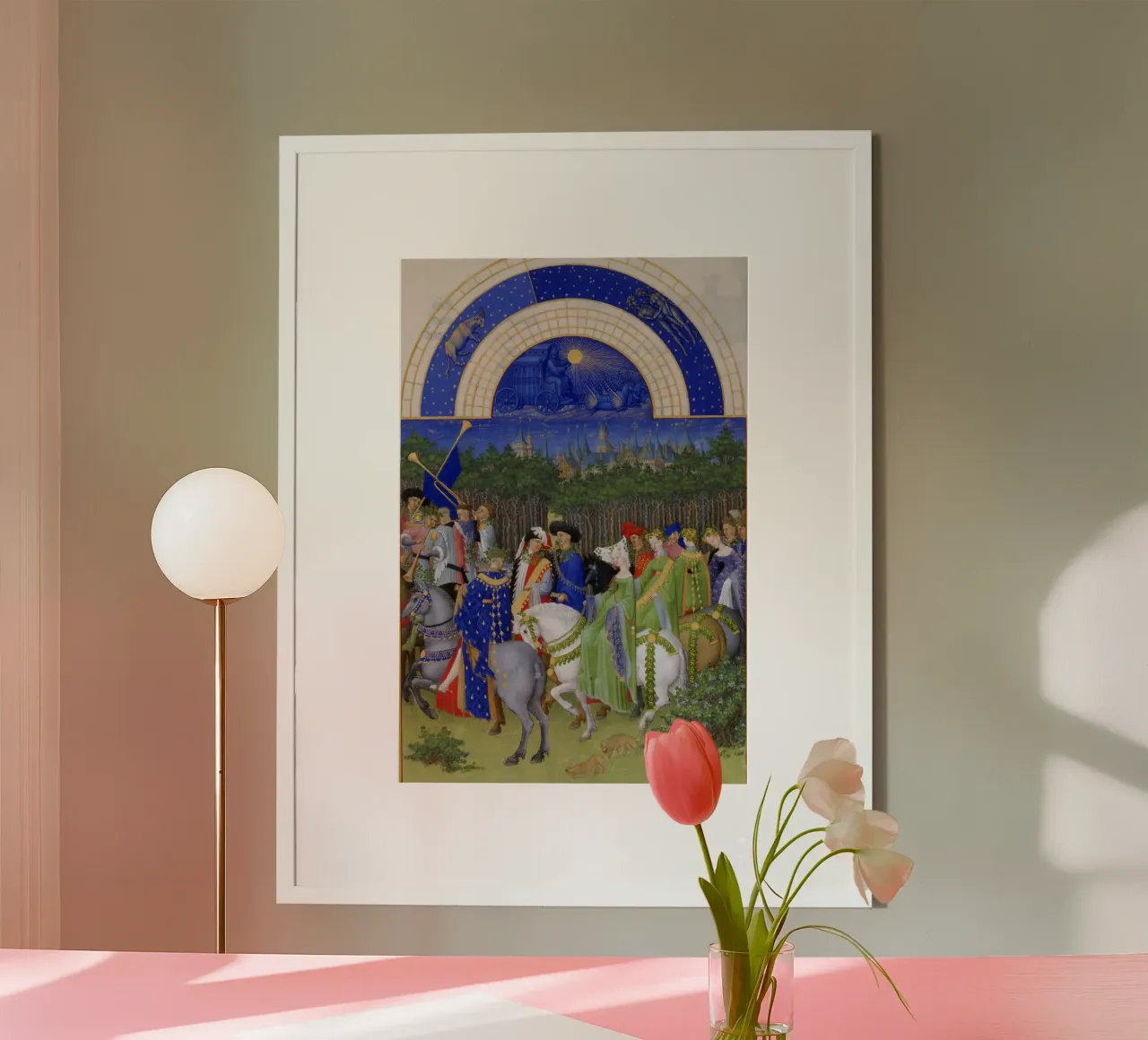 Fratelli Limbourg - Ore molto ricche del Duca di Berry poster con telaio in alluminio da Wirla