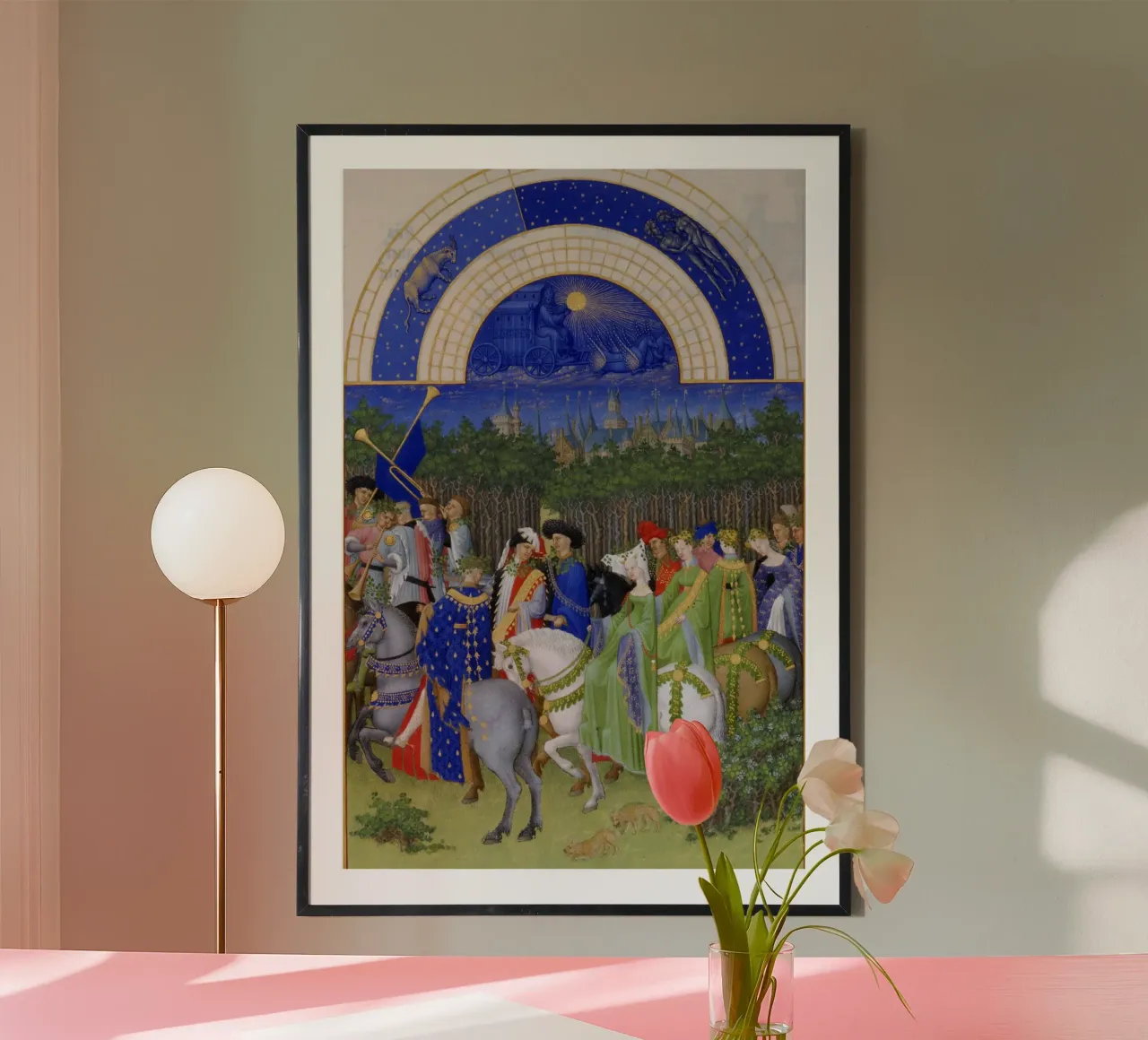 Fratelli Limbourg - Ore molto ricche del Duca di Berry poster con telaio in alluminio da Wirla