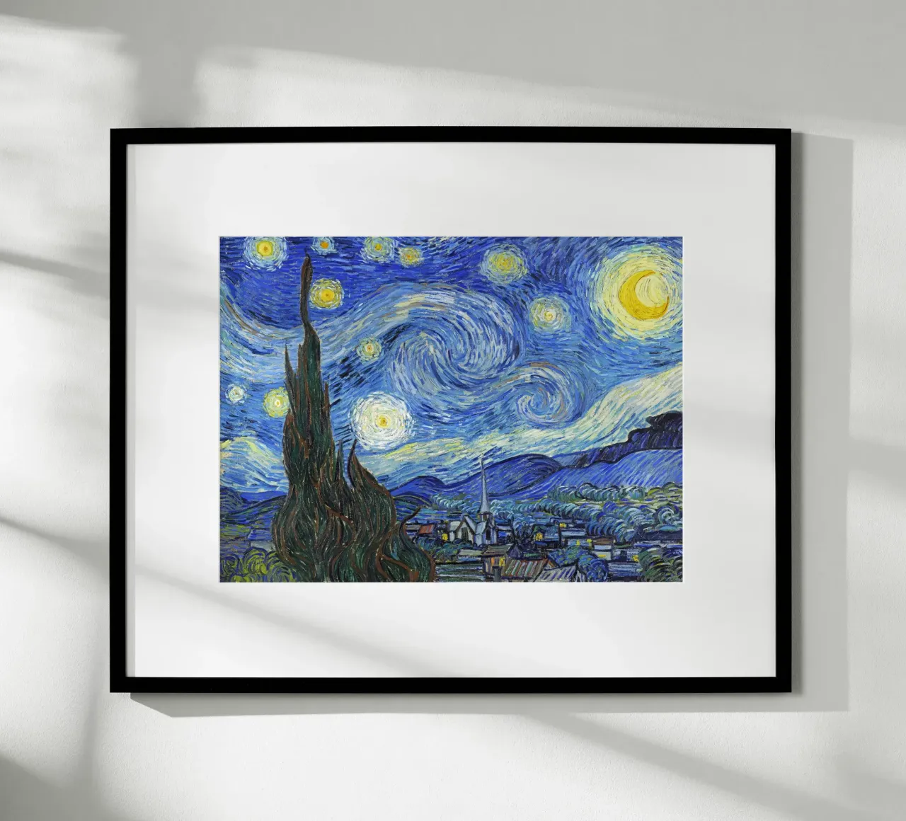 Van Gogh - The Starry Night poster con telaio in legno da apoloprints