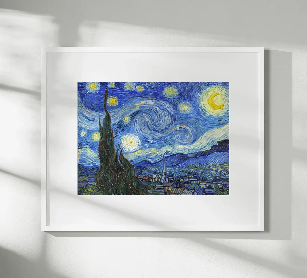 Van Gogh - The Starry Night poster con telaio in legno da apoloprints