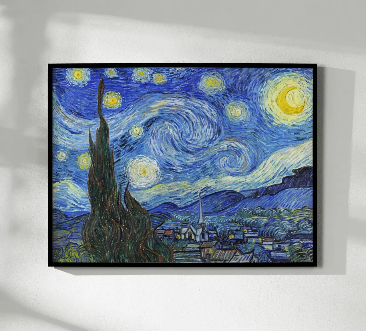 Van Gogh - The Starry Night poster con telaio in legno da apoloprints
