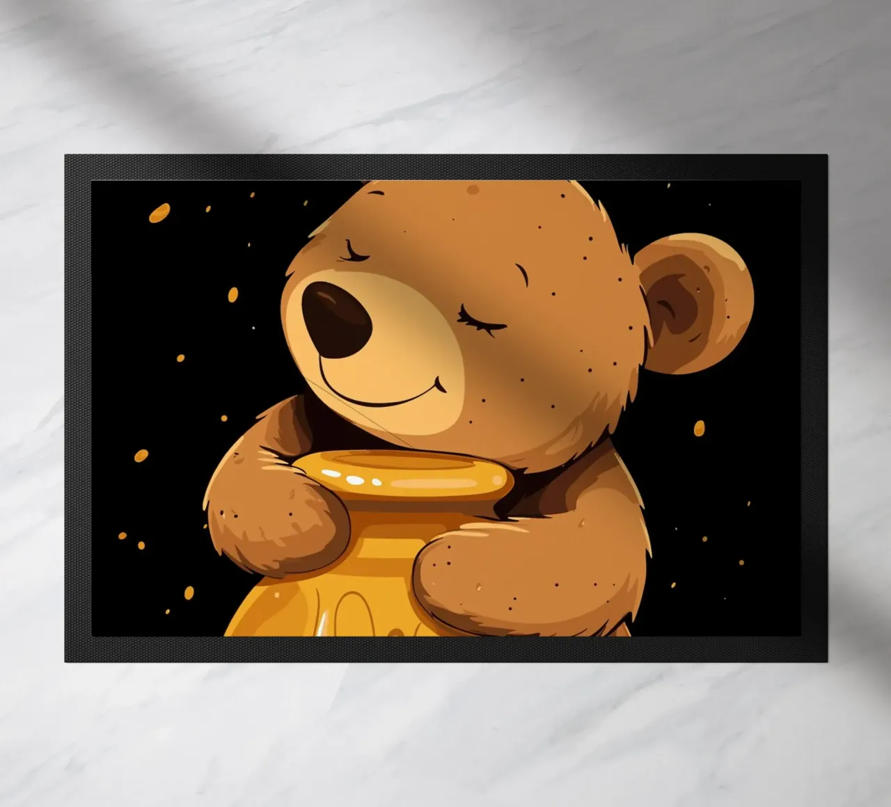 Orso con vaso di miele zerbino da pixelbull - medieval art and more