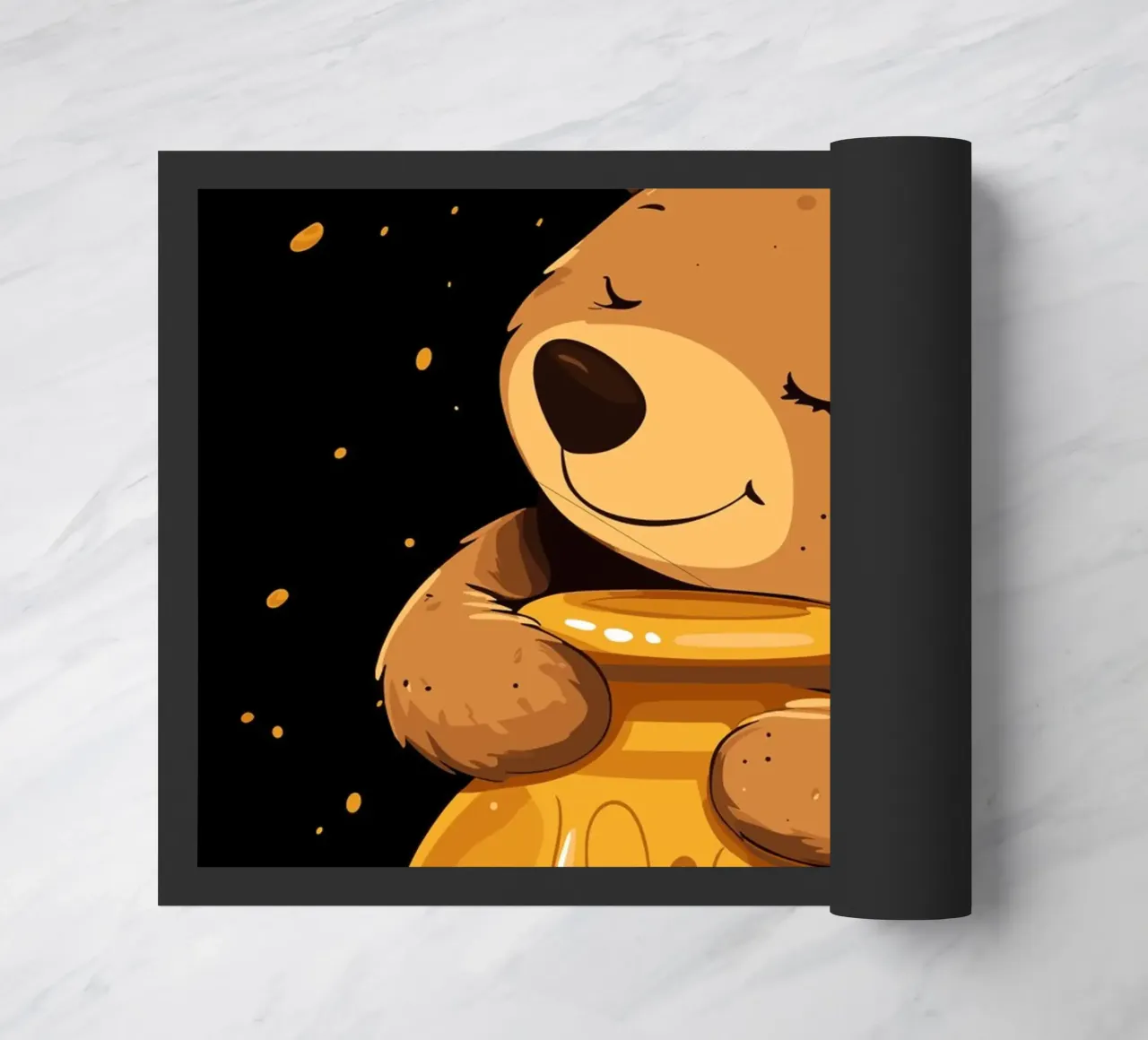 Orso con vaso di miele zerbino da pixelbull - medieval art and more