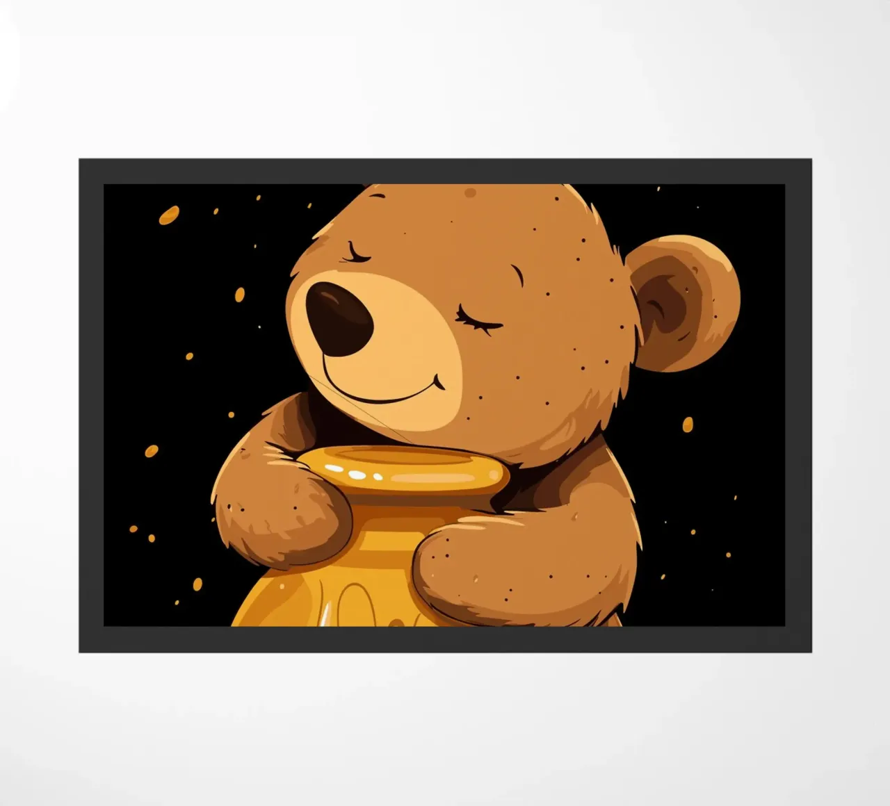 Orso con vaso di miele zerbino da pixelbull - medieval art and more