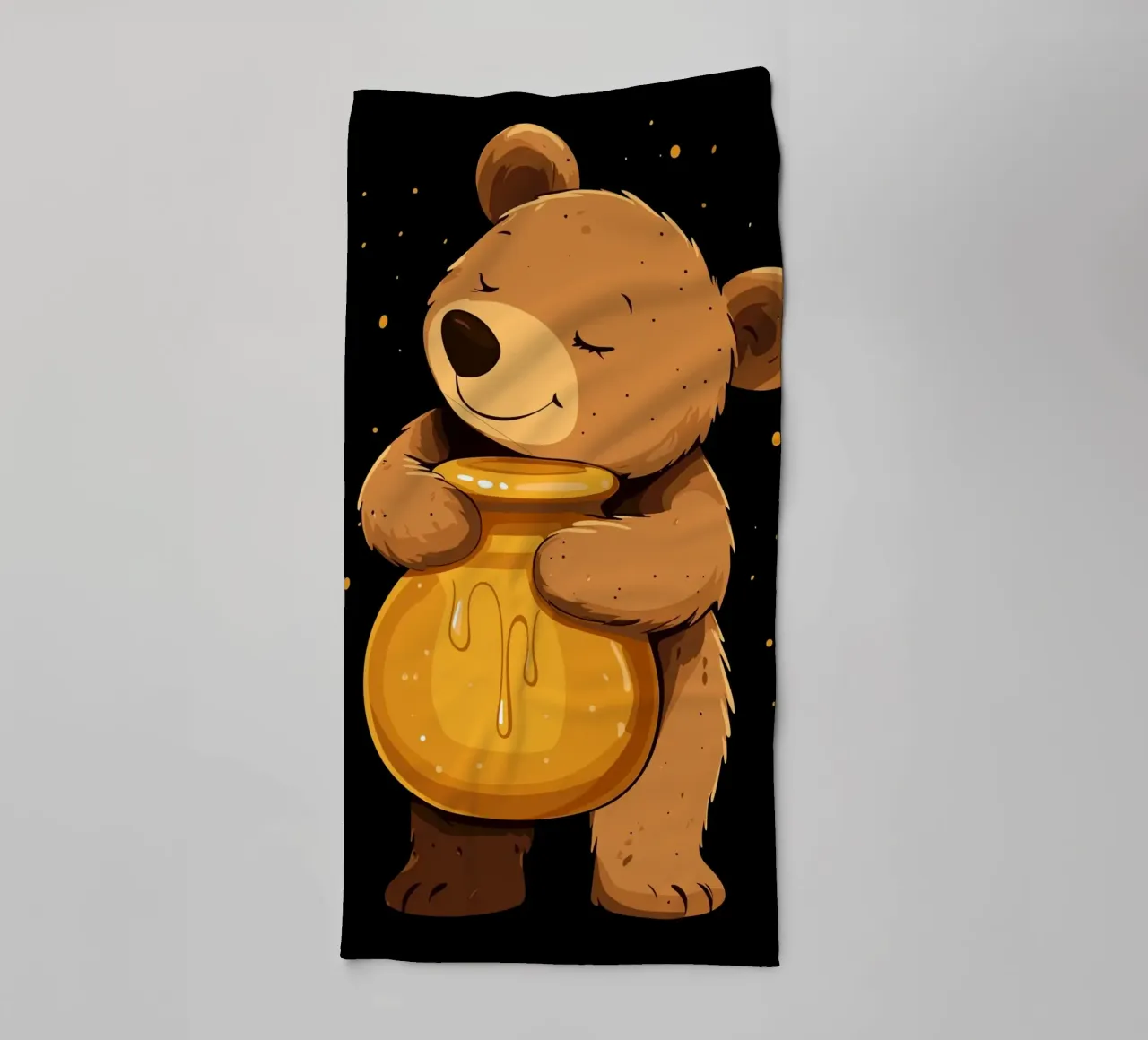 Orso con vaso di miele asciugamano da bagno da pixelbull - medieval art and more