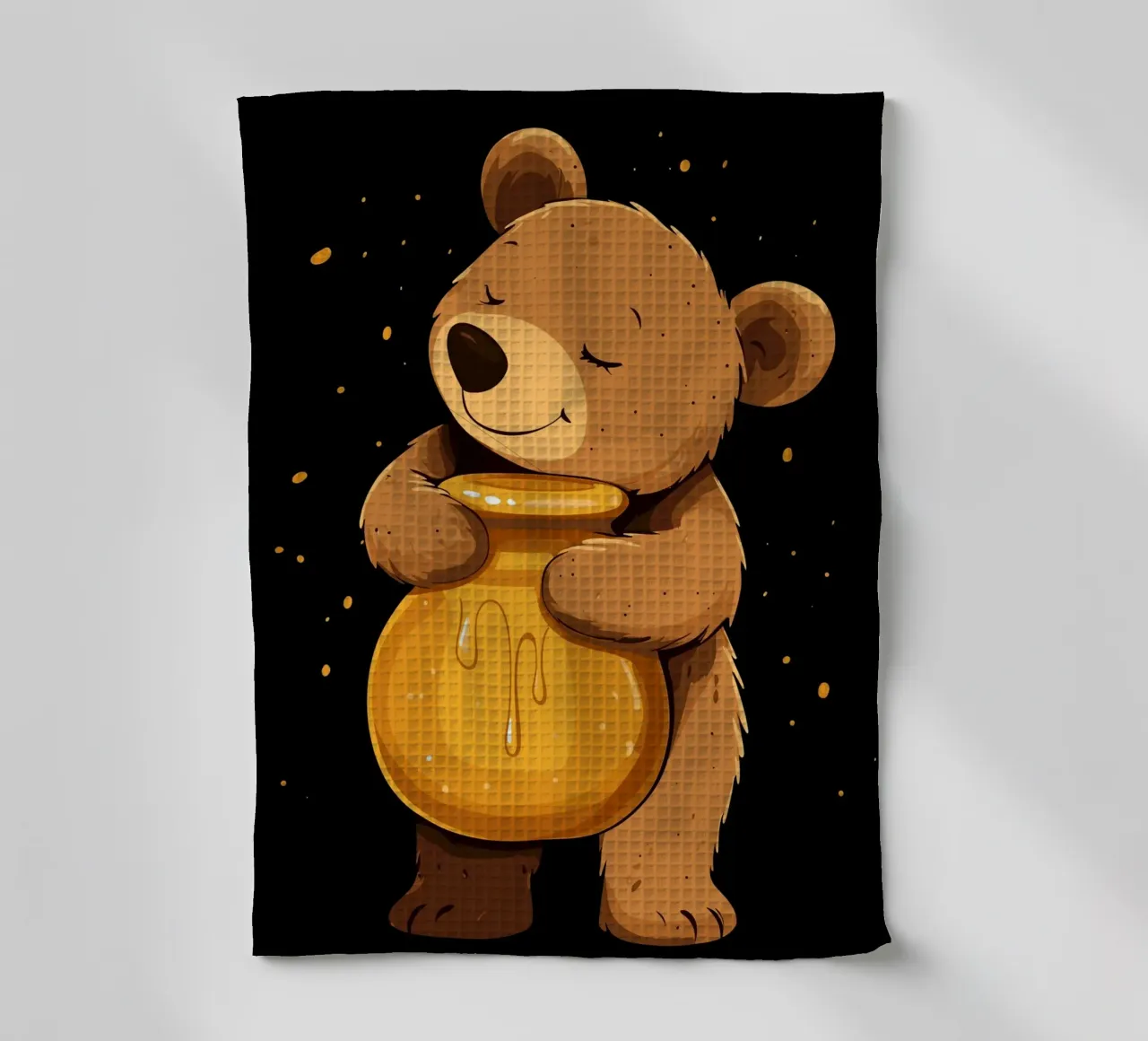 Orso con vaso di miele canovaccio da cucina da pixelbull - medieval art and more