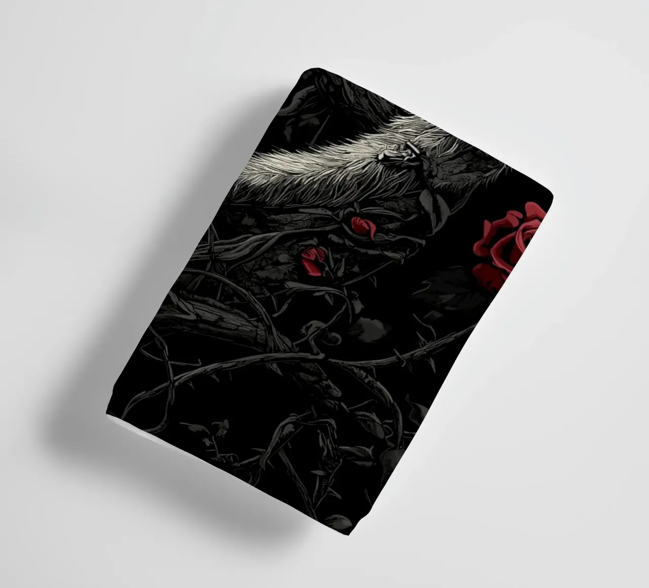 Opossum in un cespuglio di spine e rose asciugamano da bagno da pixelbull - medieval art and more