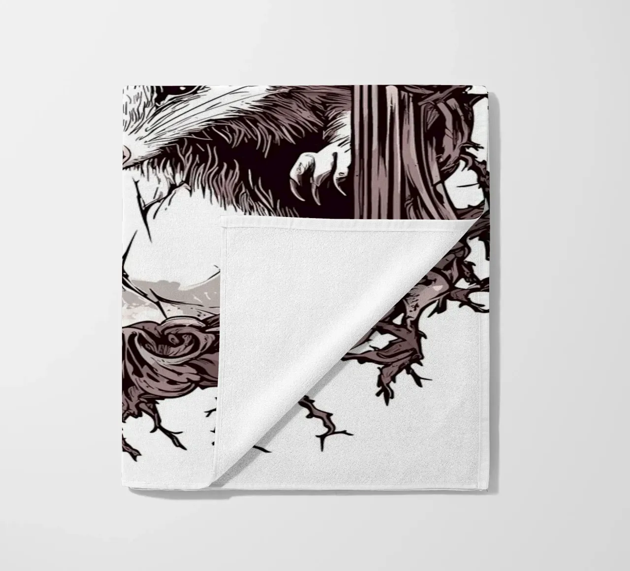 Un opossum sfonda la cornice dello specchio telo mare da pixelbull - medieval art and more