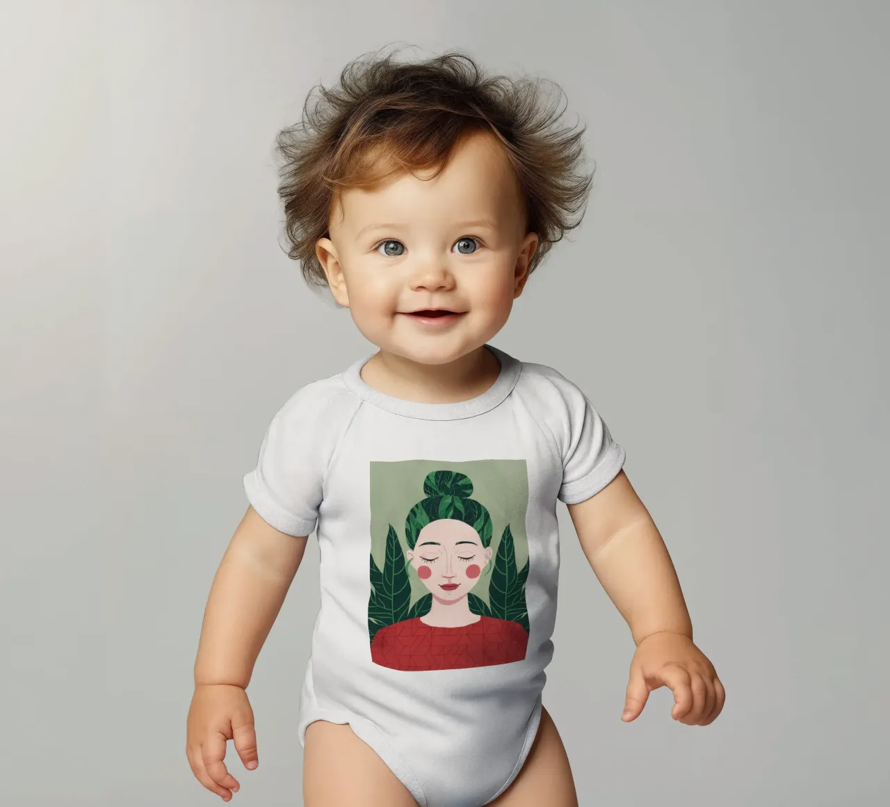 Groene rust babyrompertje korte mouwen van Twilight Muse