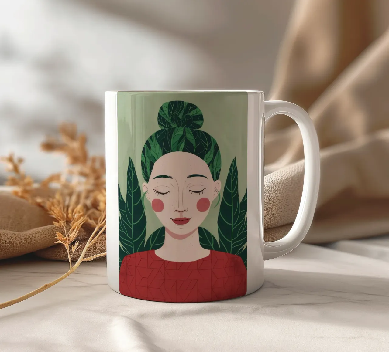 Groene rust keramische mok van Twilight Muse