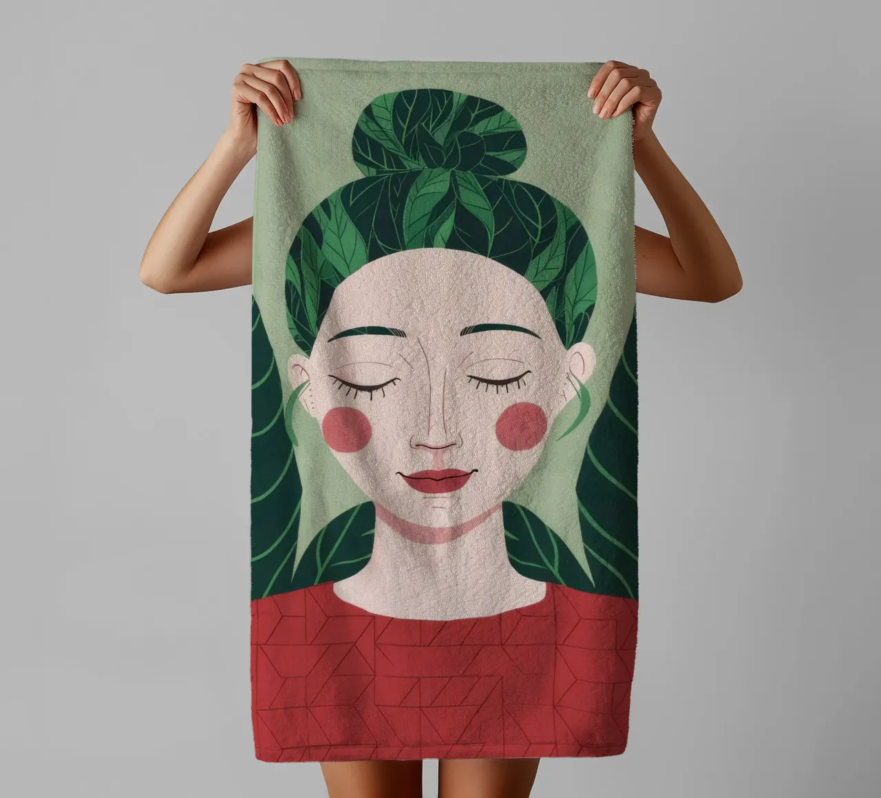 Groene rust badhanddoek van Twilight Muse
