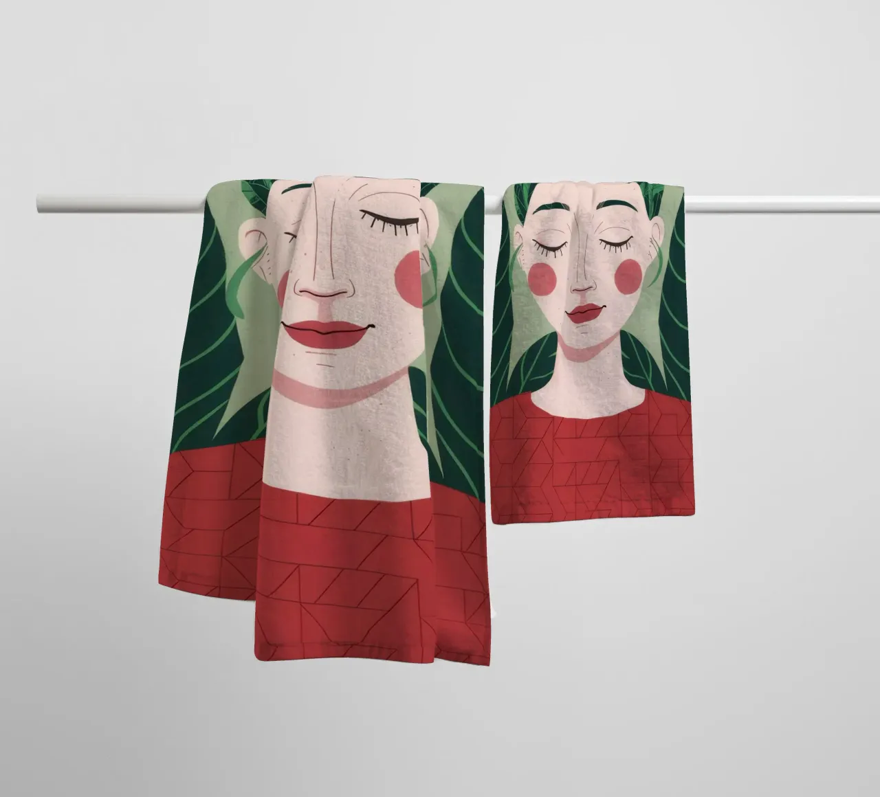 Groene rust badhanddoek van Twilight Muse