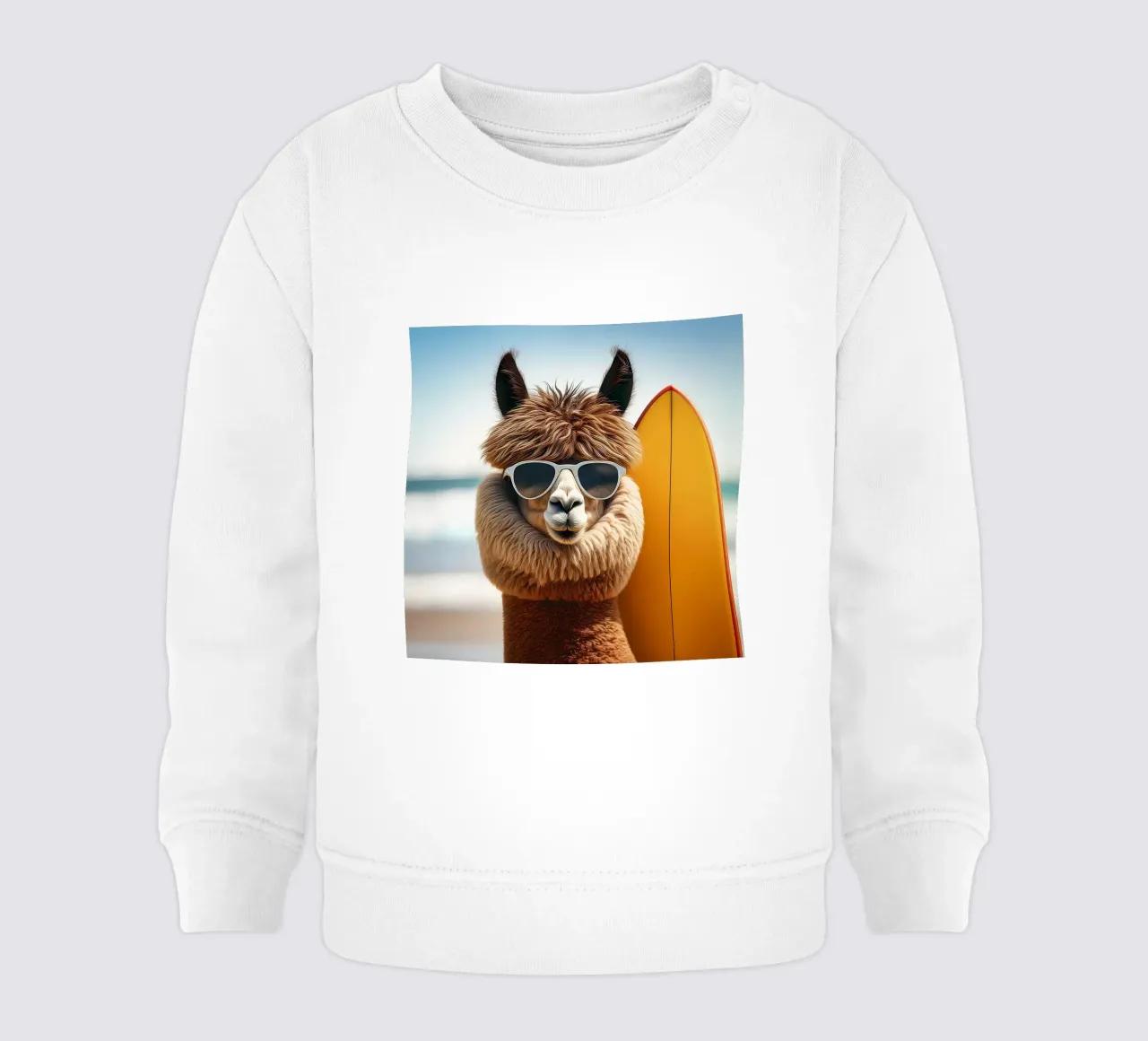 Cool Alpaca Surfer - Arte murale retro Beach Vibes felpa neonato da FlexiDesignsByK