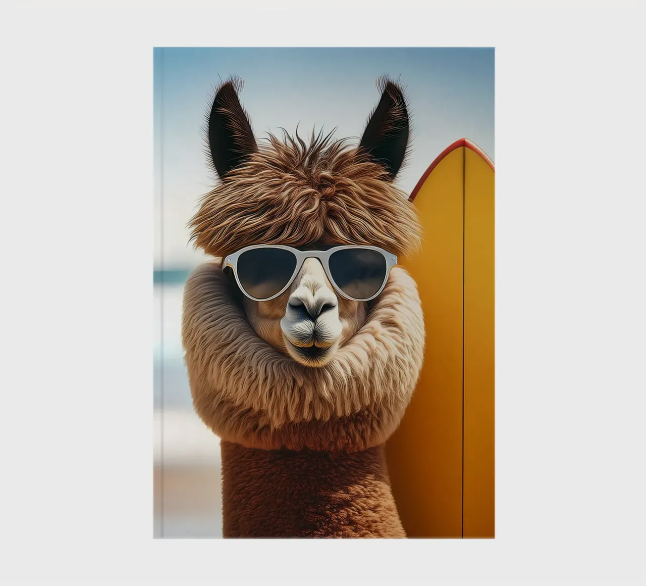 Cool Alpaca Surfer - Art mural Retro Beach Vibes carnet de notes de FlexiDesignsByK