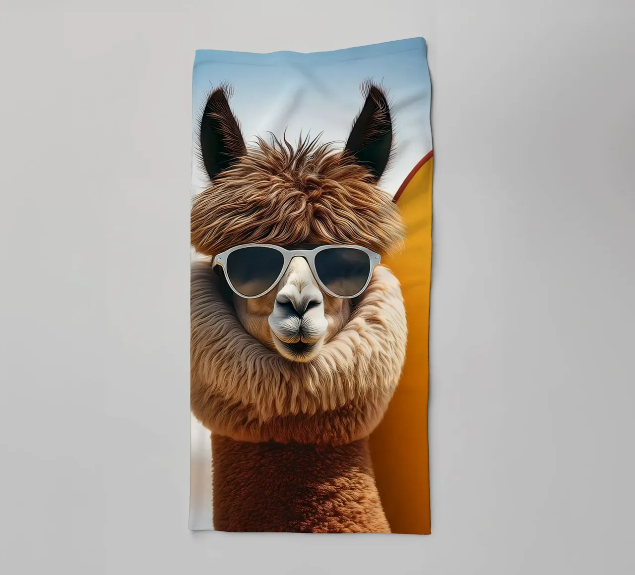Cool Alpaca Surfer - Arte murale retro Beach Vibes asciugamano da bagno da FlexiDesignsByK