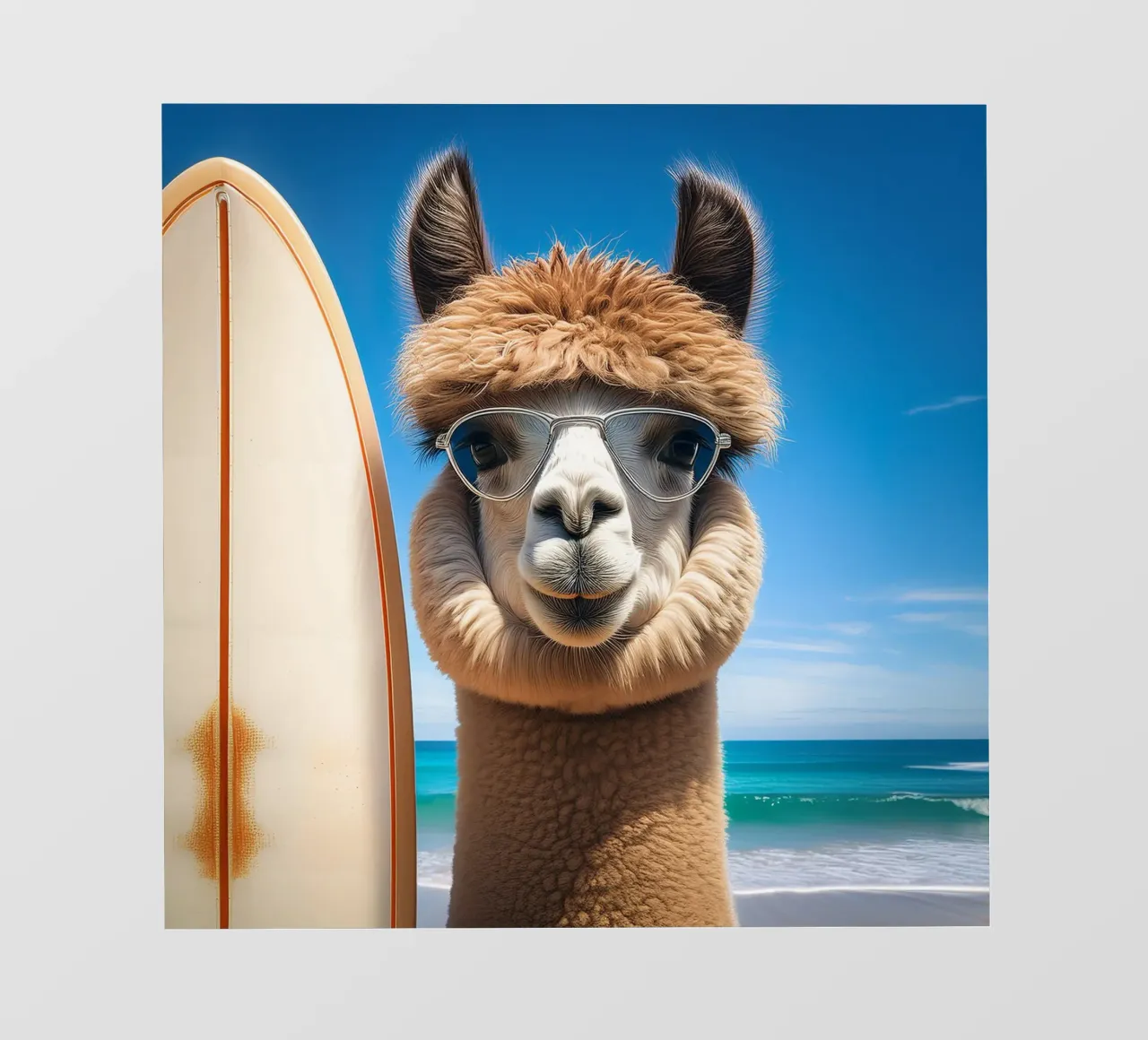 Stylish Llama Surfer – Coastal Cool Canvas Art pvc cover by FlexiDesignsByK