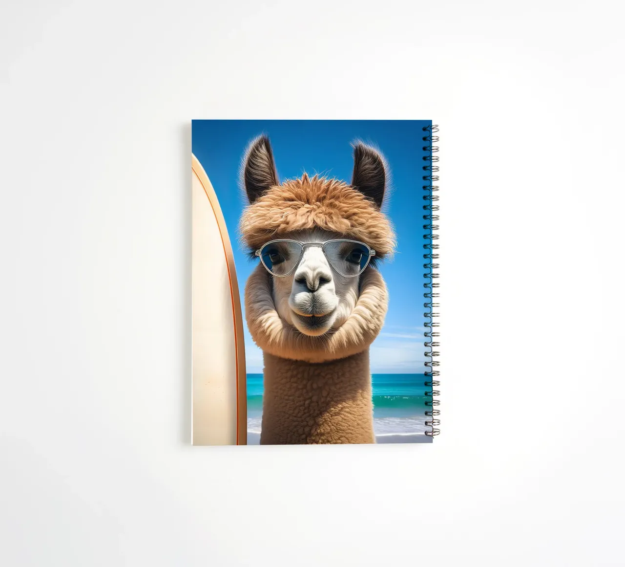 Surfeur lama stylisé - Art sur toile cool et côtier carnet à spirale de FlexiDesignsByK