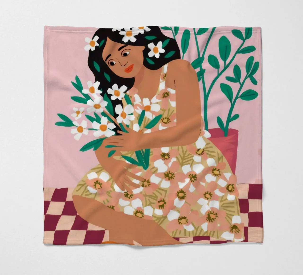 Floral Joy fleece blanket by Twilight Muse
