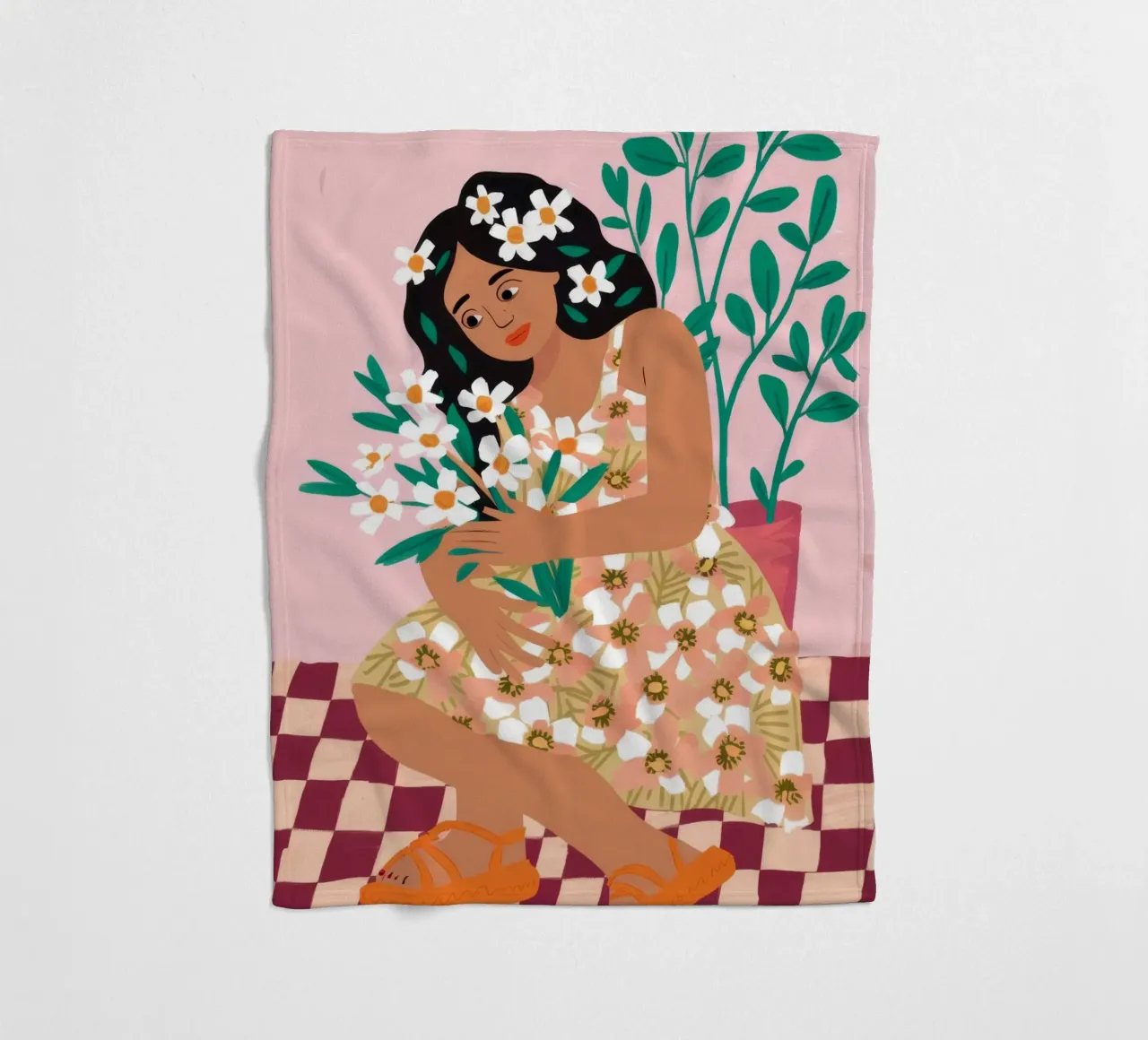 Floral Joy fleece blanket by Twilight Muse