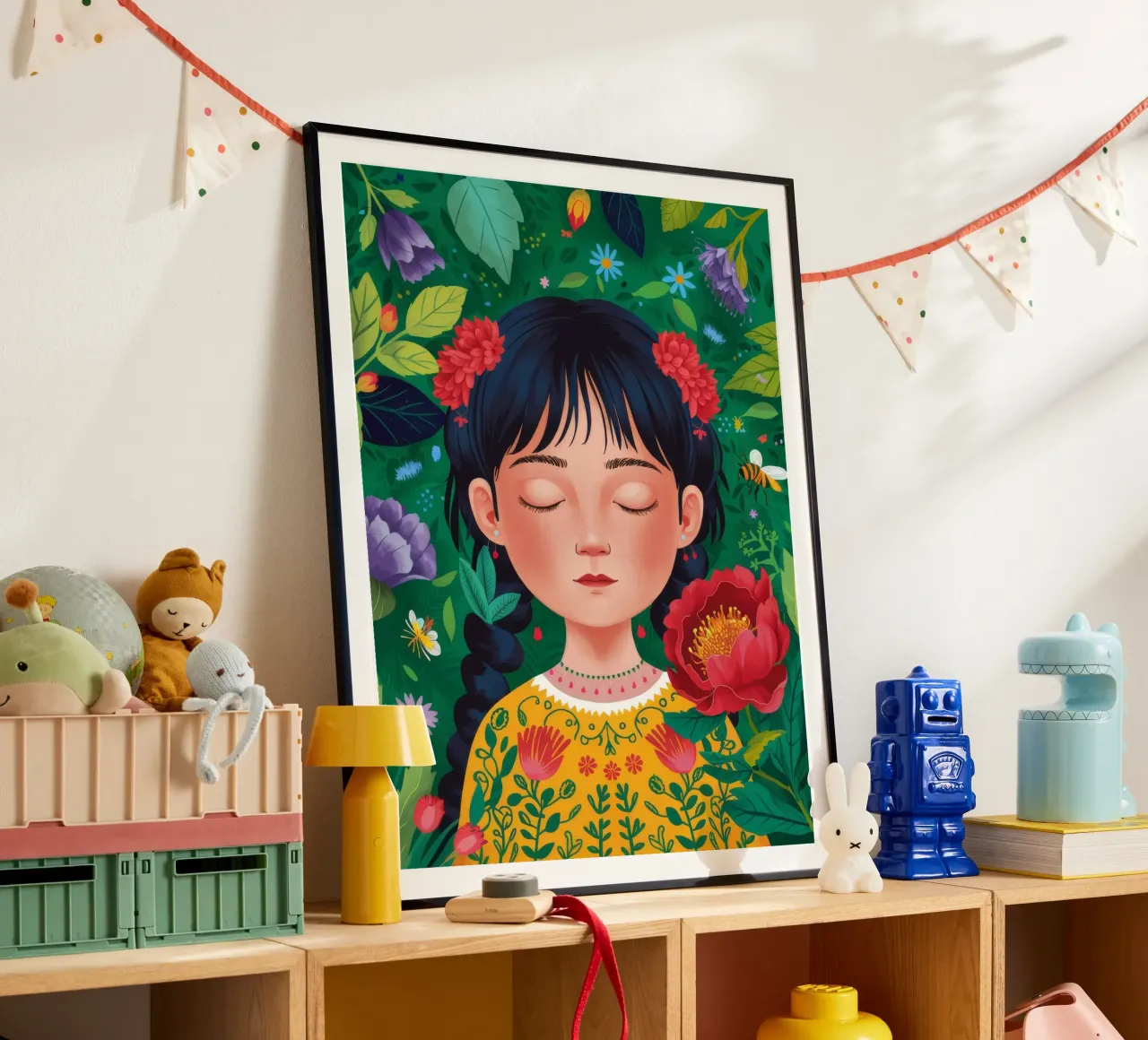 Giardino vibrante poster con telaio in alluminio da Twilight Muse