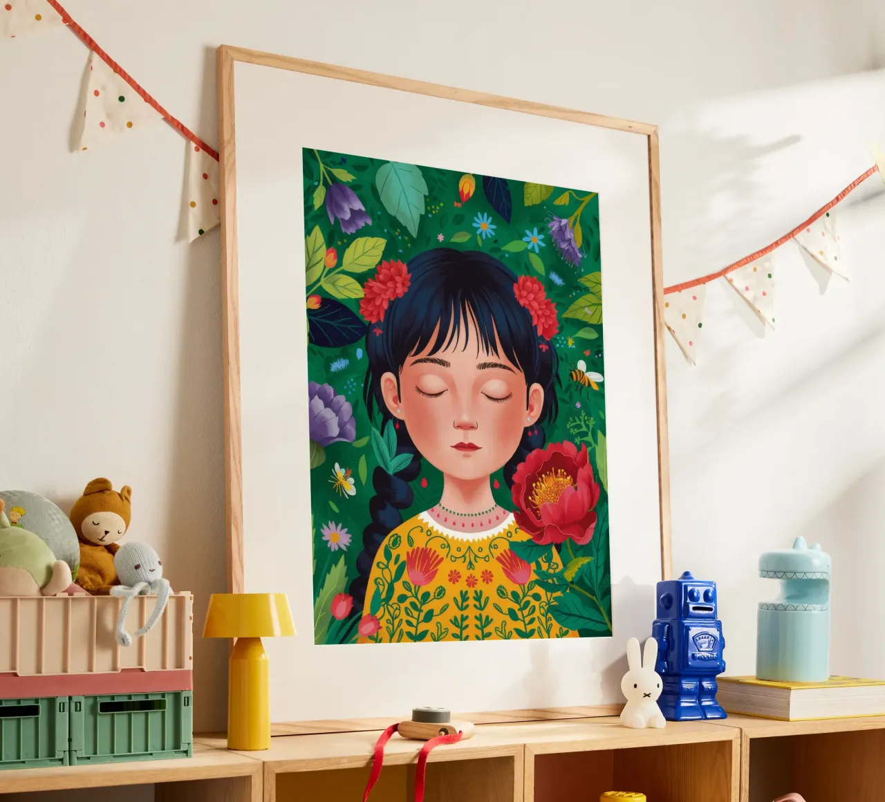 Giardino vibrante poster con telaio in alluminio da Twilight Muse