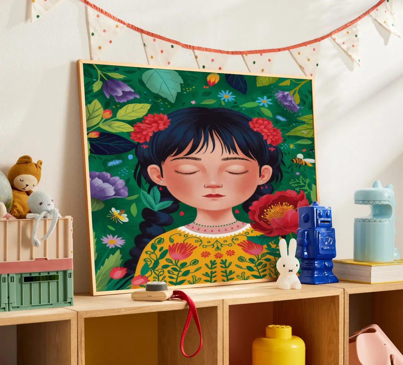 Giardino vibrante poster con telaio in alluminio da Twilight Muse