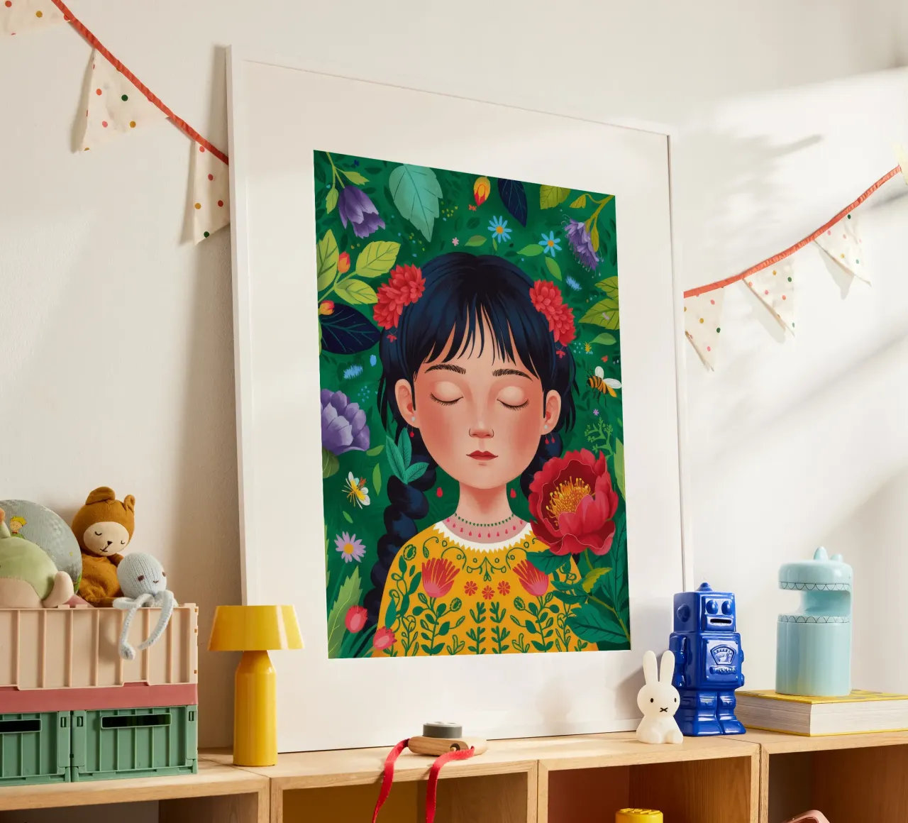 Giardino vibrante poster con telaio in alluminio da Twilight Muse