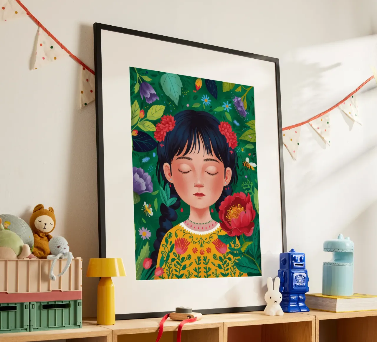 Giardino vibrante poster con telaio in alluminio da Twilight Muse