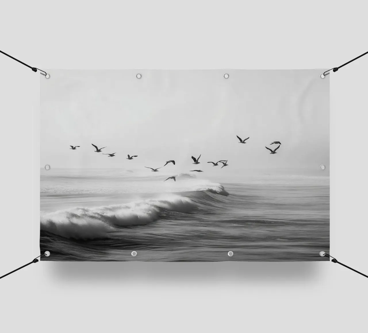 Zeemeeuwen over oceaangolven pvc-zeil van Indigo Tides Art