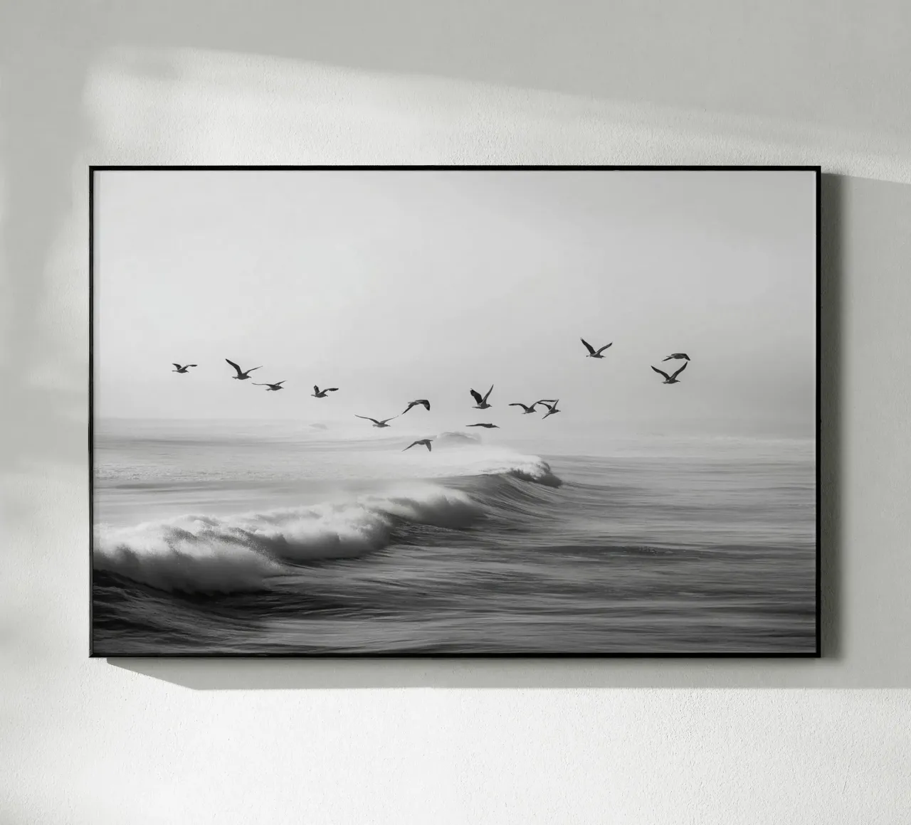 Zeemeeuwen over oceaangolven acryl van Indigo Tides Art