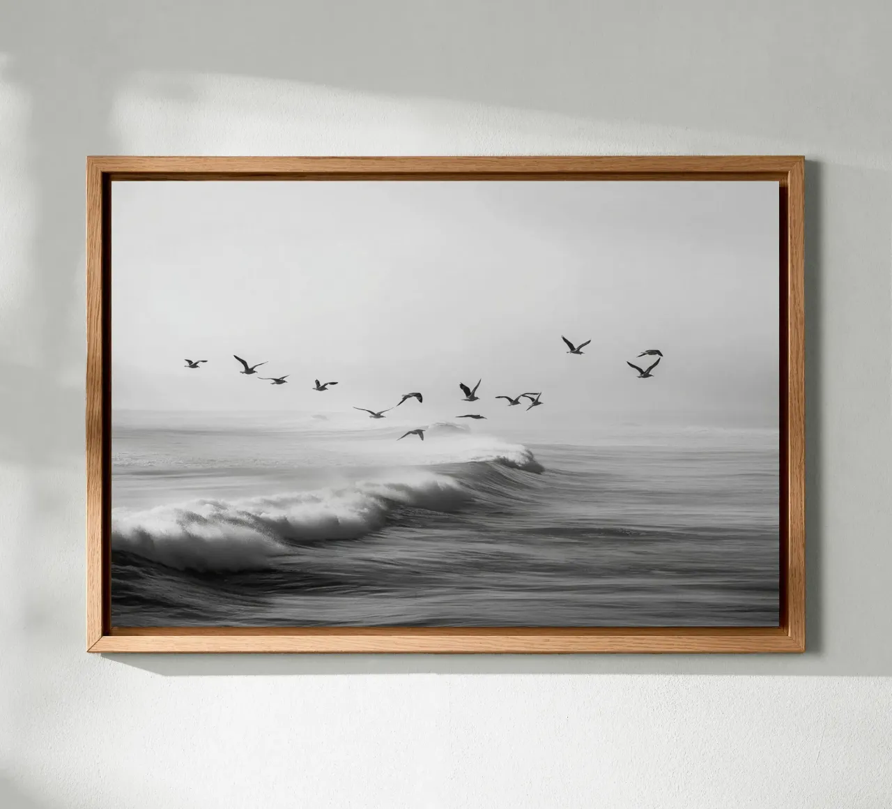 Zeemeeuwen over oceaangolven aluminium-dibond van Indigo Tides Art