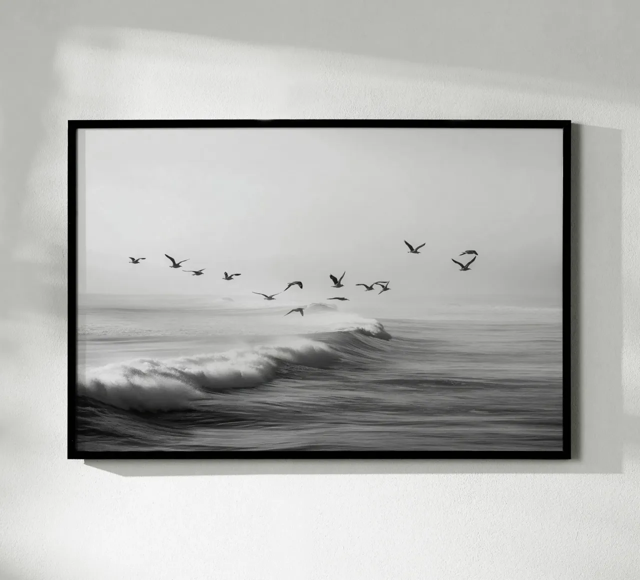 Zeemeeuwen over oceaangolven poster van Indigo Tides Art