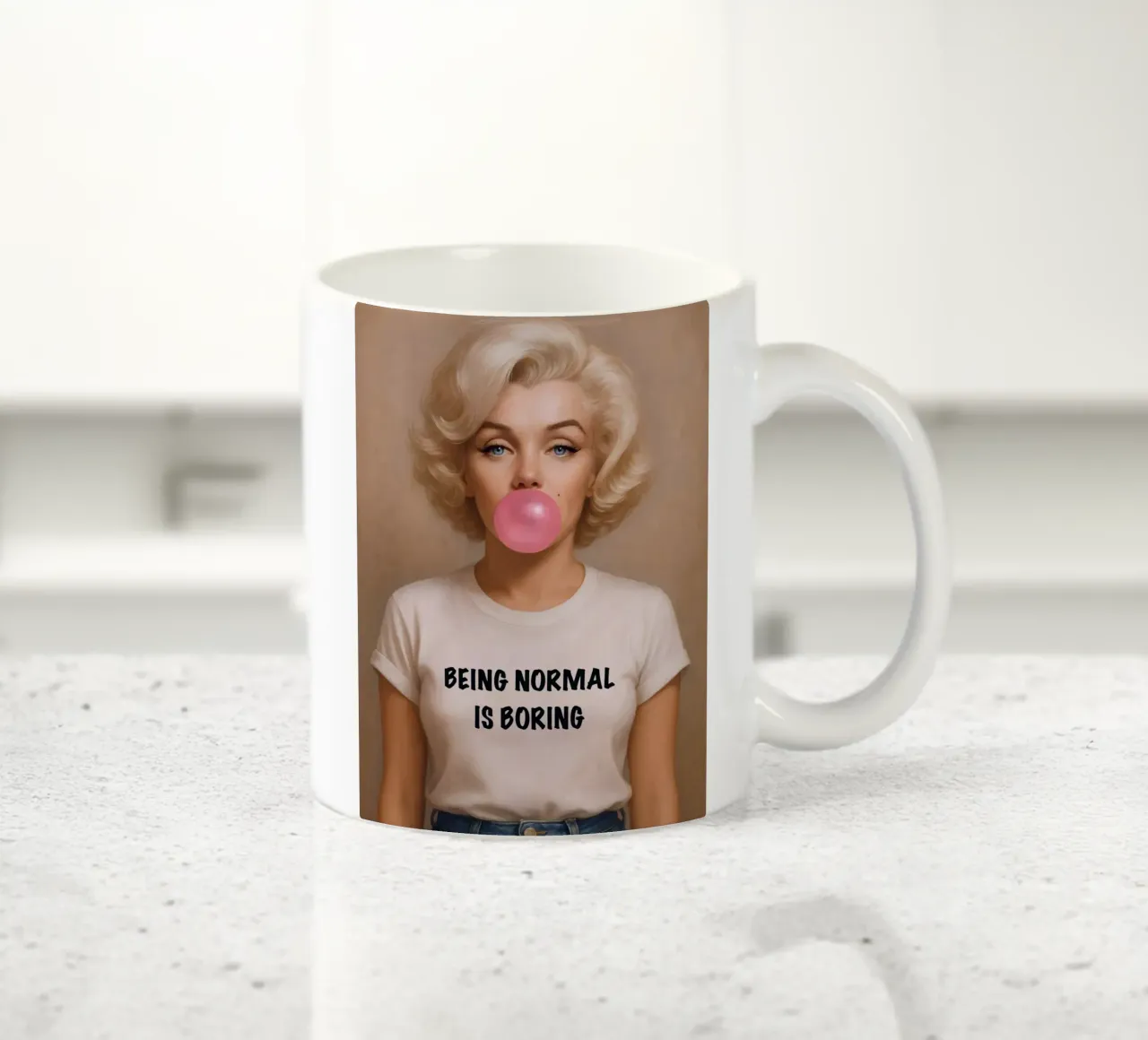 Marilyn Monroe normaal zijn is saai keramische mok van ARTOMATIC