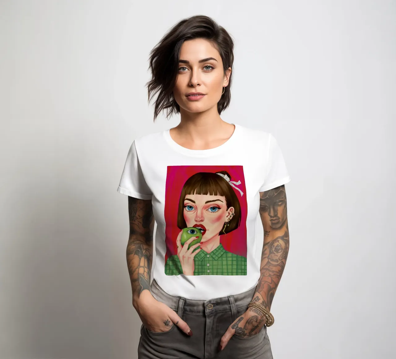 Charme rétro t-shirt ajusté pour femmes de Twilight Muse