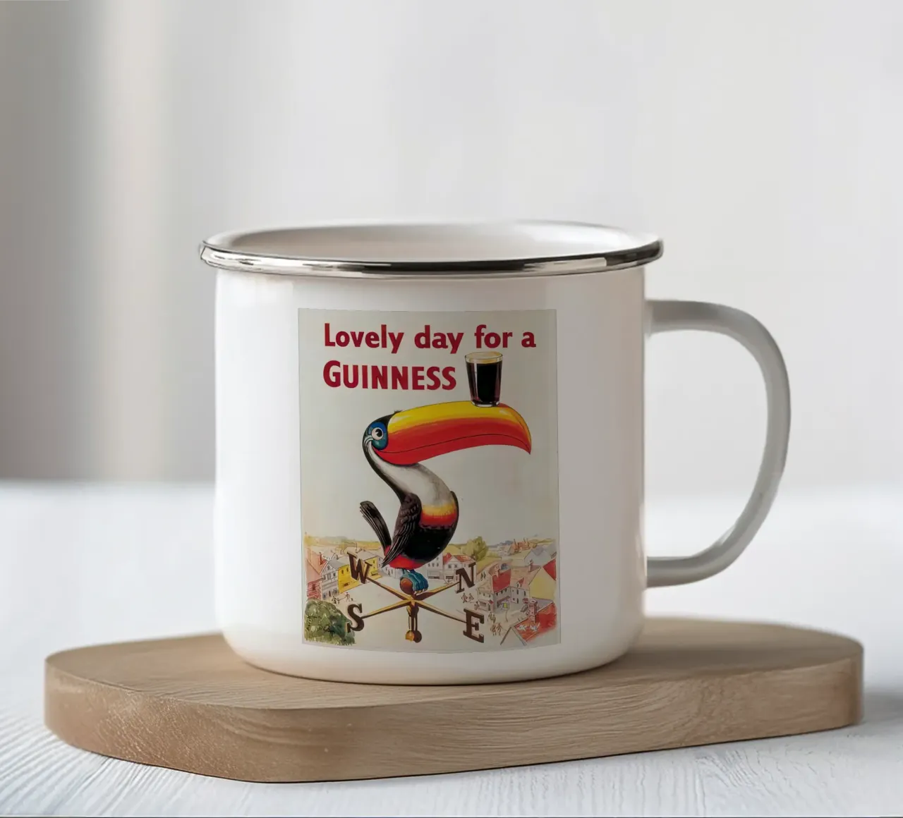 Una bella giornata per una Guinness tazza in smalto da Danielshop