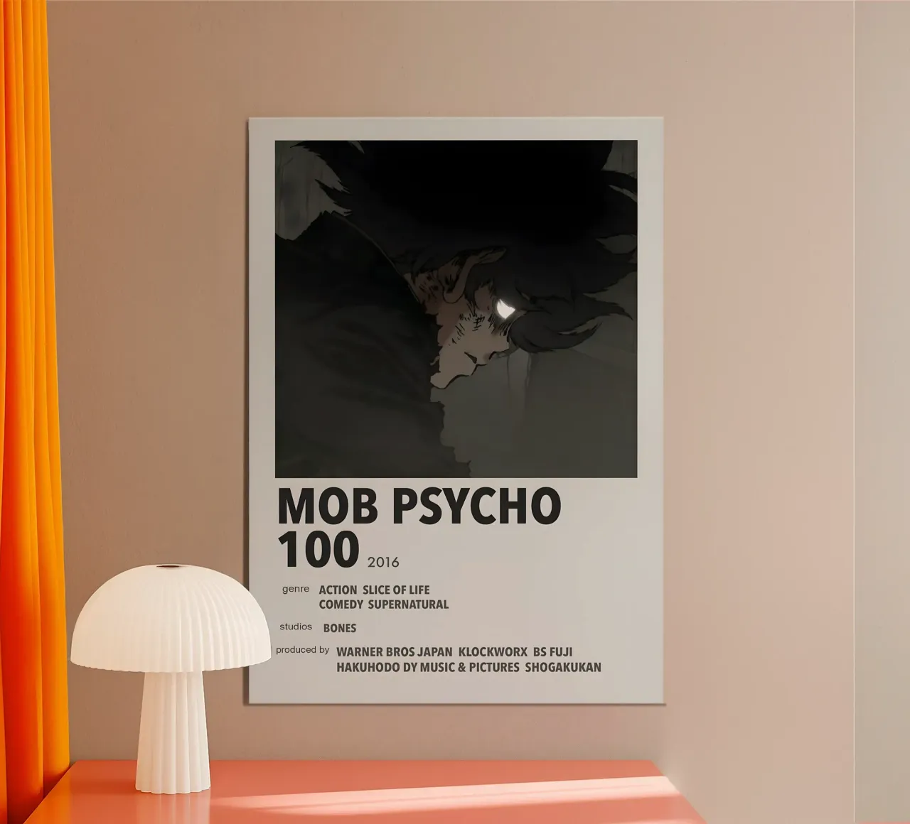 MOB PSYCHO  100  2016 poster con telaio in alluminio da Totoya