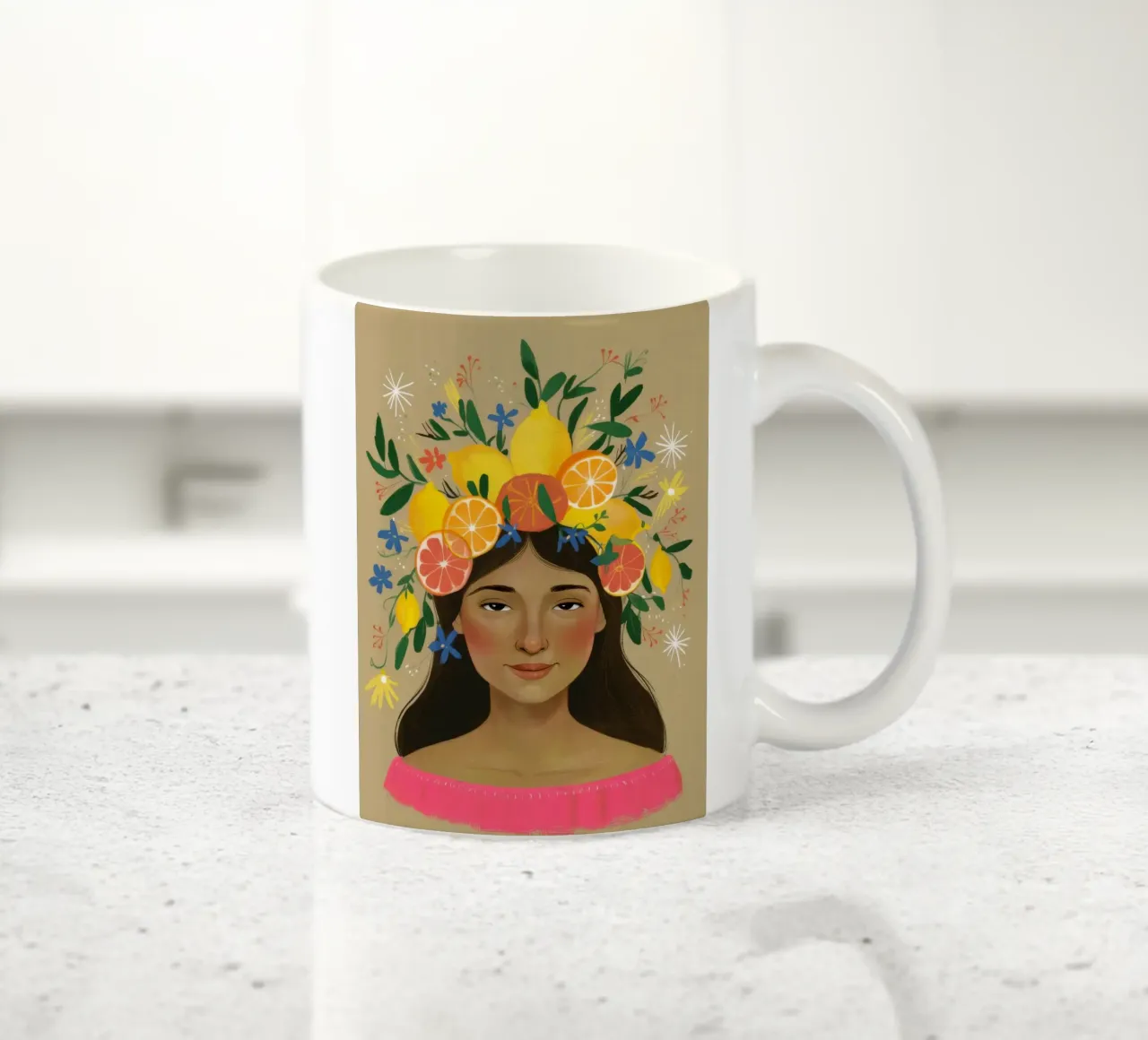 Corona floreale agli agrumi tazza in ceramica da Twilight Muse